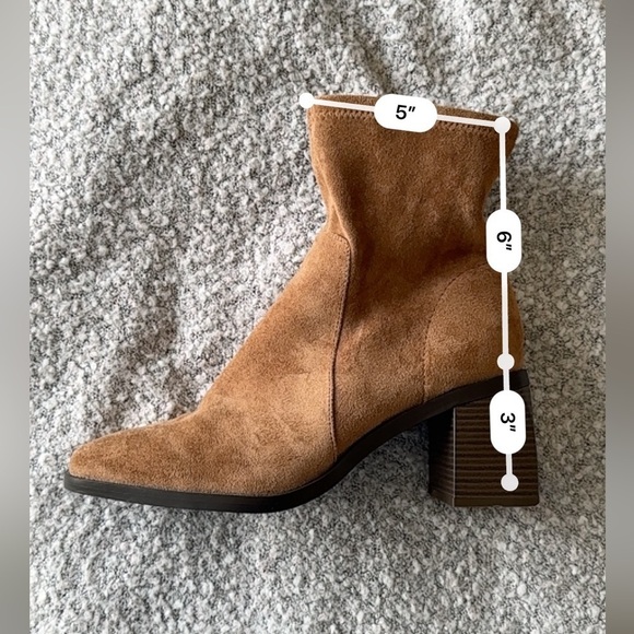 Anne Klein Suede Ankle Boots Square Toe Block Heel Brown | Women’s 10 - Picture 6 of 6